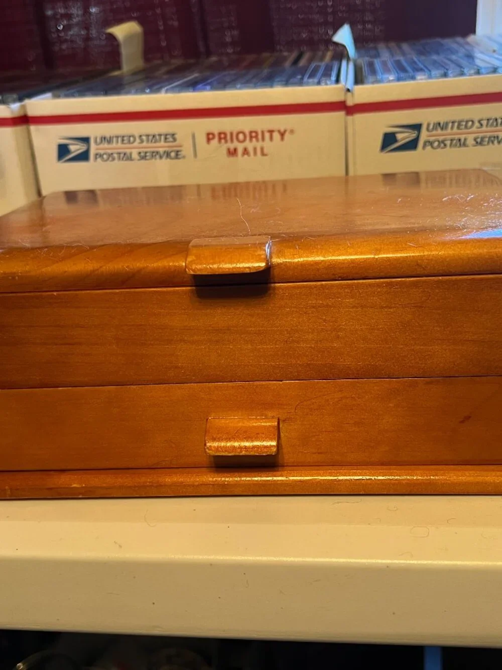 Vintage Wooden Jewelry Box Organizer with Drawer